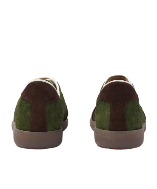 Scarosso Two-tone Suede Sneakers In Green