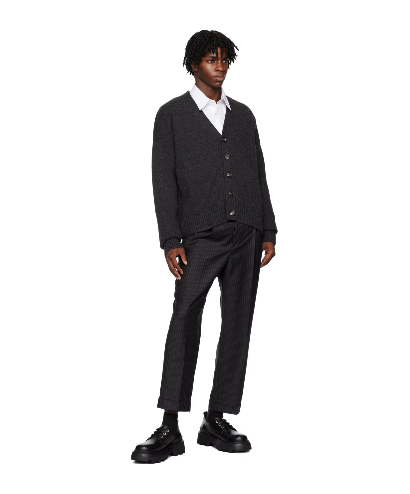 Ami Alexandre Mattiussi Button Long-sleeved Cardigan In Black
