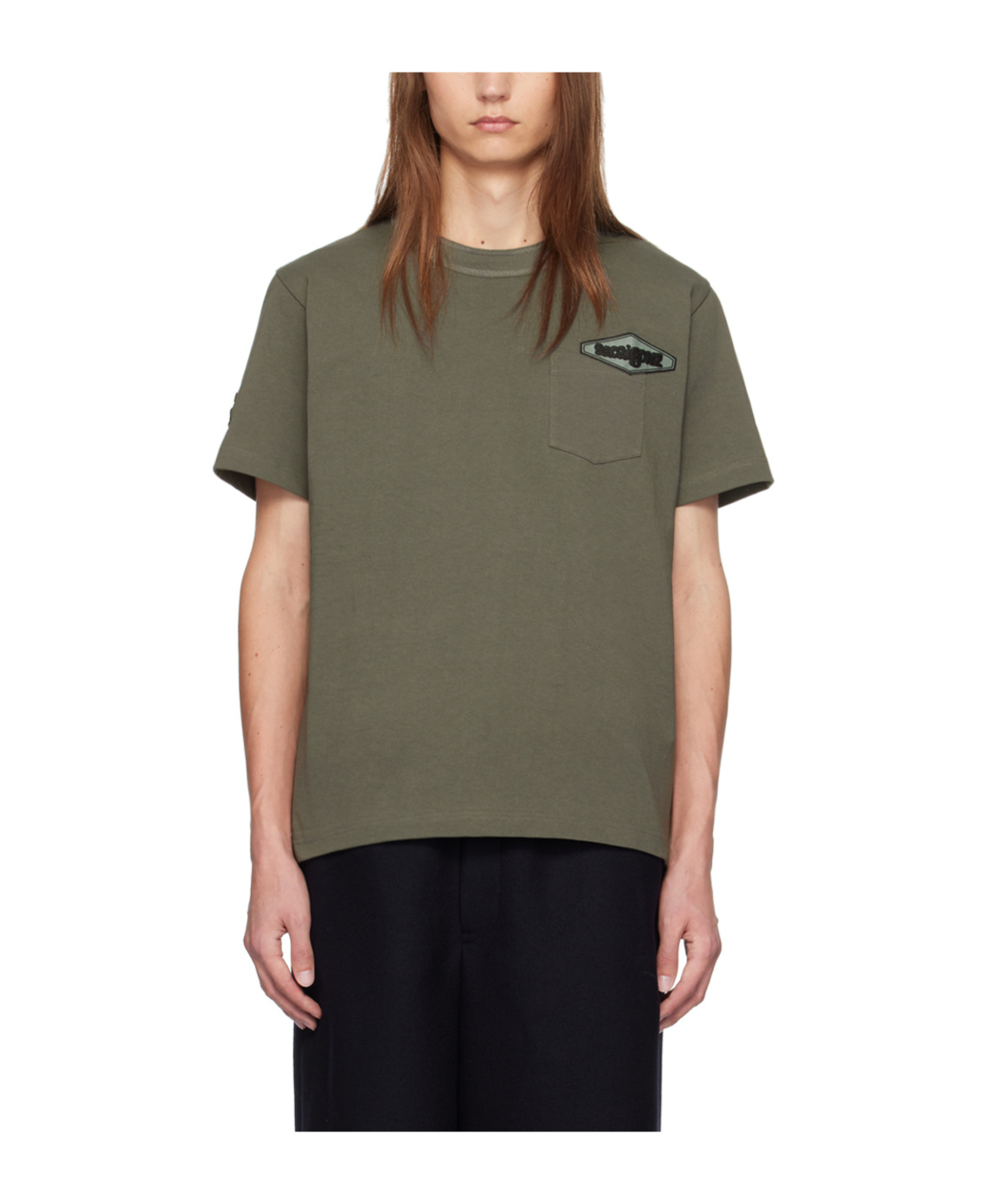 Sacai Patchwork Crew Neck T-shirt In Gray