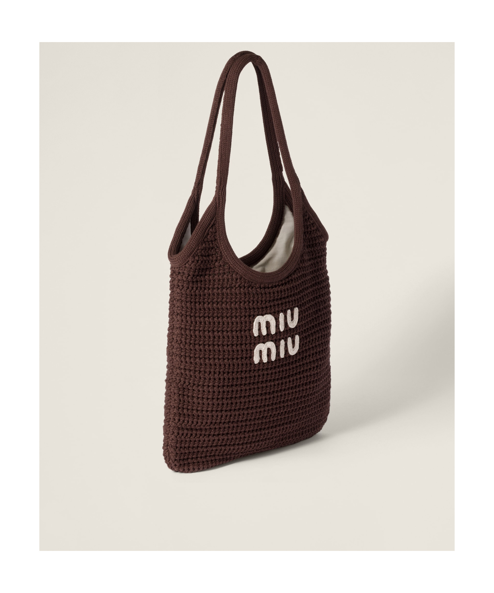 Miu Miu Ivy Raffia-effect Woven Tote Bag