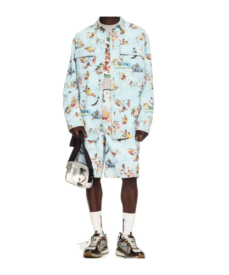 Off-white Fresco-print Shorts In Blue