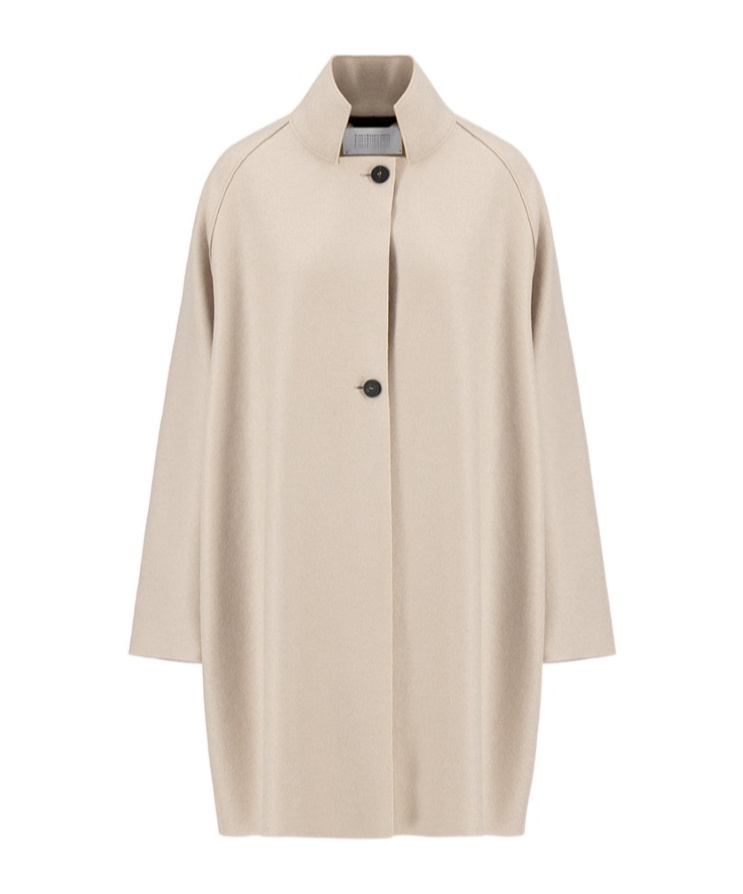 Harris Wharf London Raglan-sleeve Button Coat In Neutral