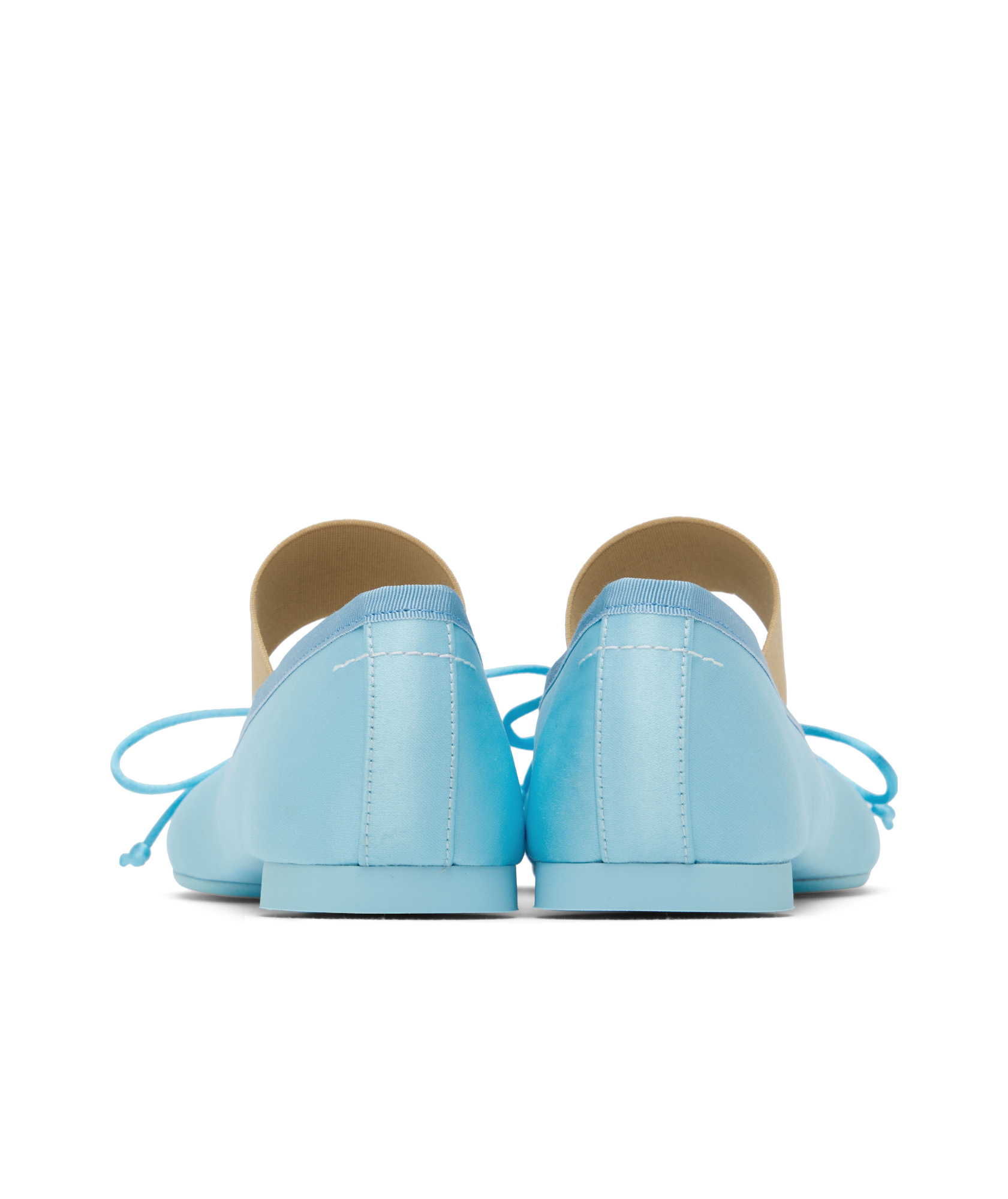 Mm6 Maison Margiela Square-toed Ballet Shoes In Blue