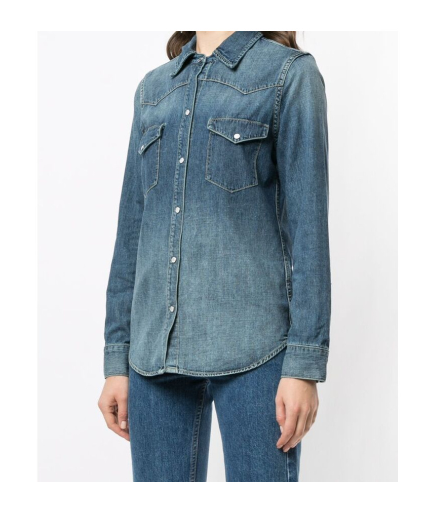 Nili Lotan Travis Cotton Chambray Shirt In Blue