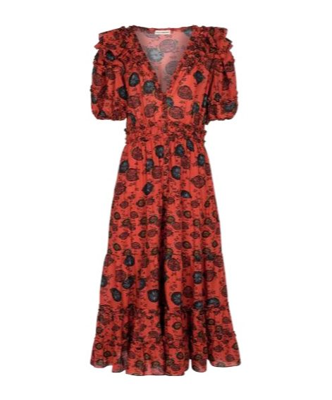 Ulla Johnson Printed Dress In Brown