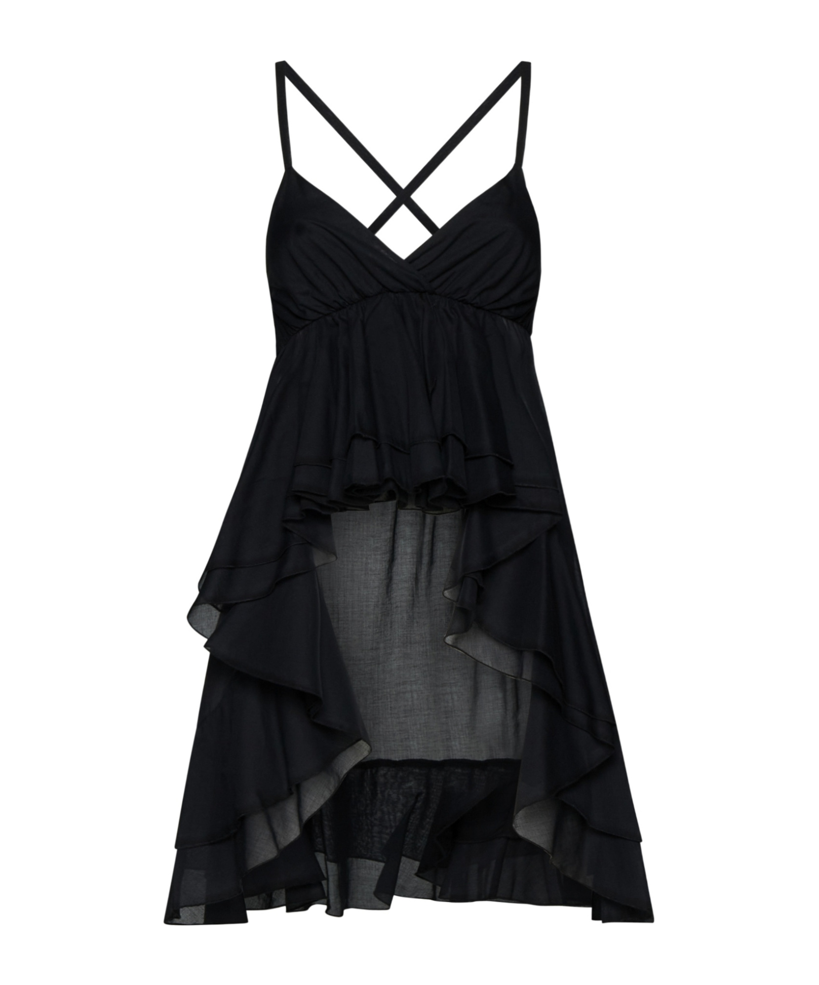Kaos Ruffled Layered Sleeveless Blouse In Black