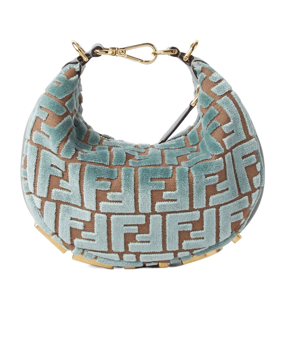 Fendi Mini Graphy Jacquard Shoulder Bag In Green