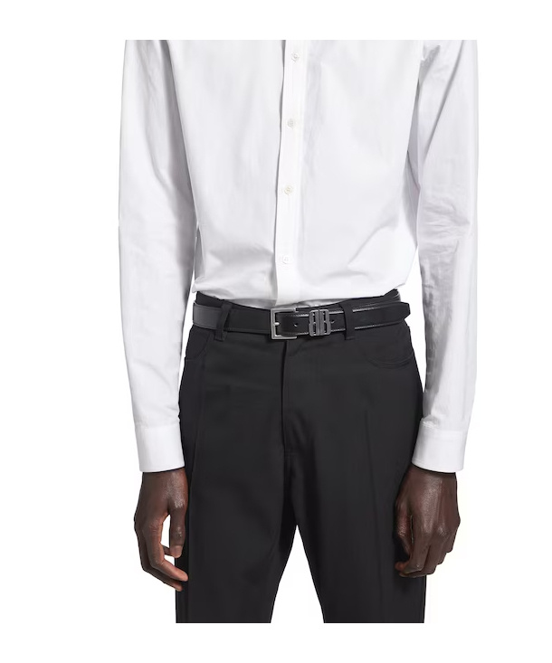 Balenciaga Men's Bb Editor Belt In Black In Black