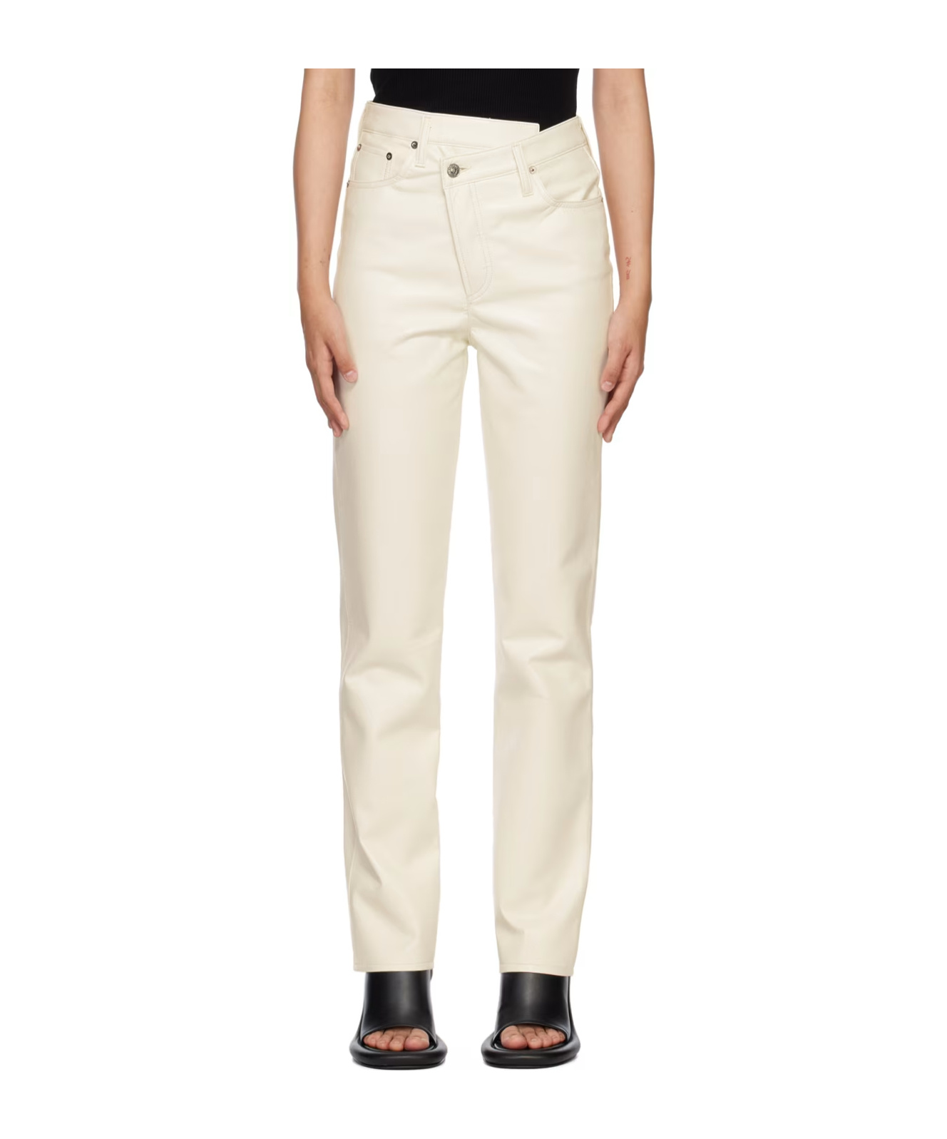 Agolde High Waist Casual Pants In Neutral