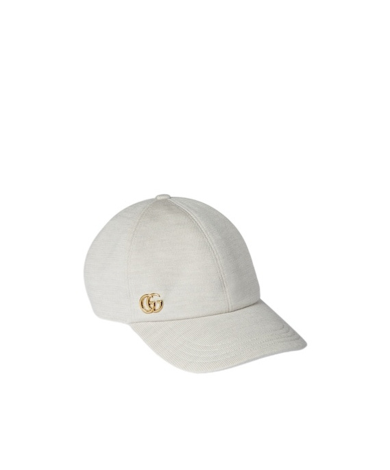 Gucci Wool Baseball Hat With Double G In White