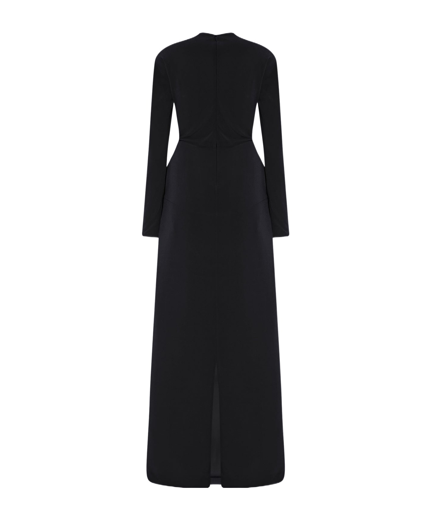 The Row Anselm Draped Crepe-trimmed Jersey Gown In Black