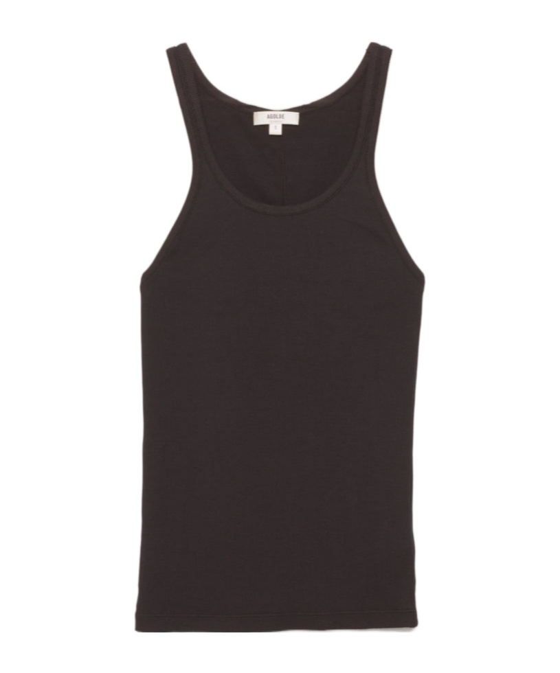 Agolde Sleeveless Knitted Top In Black