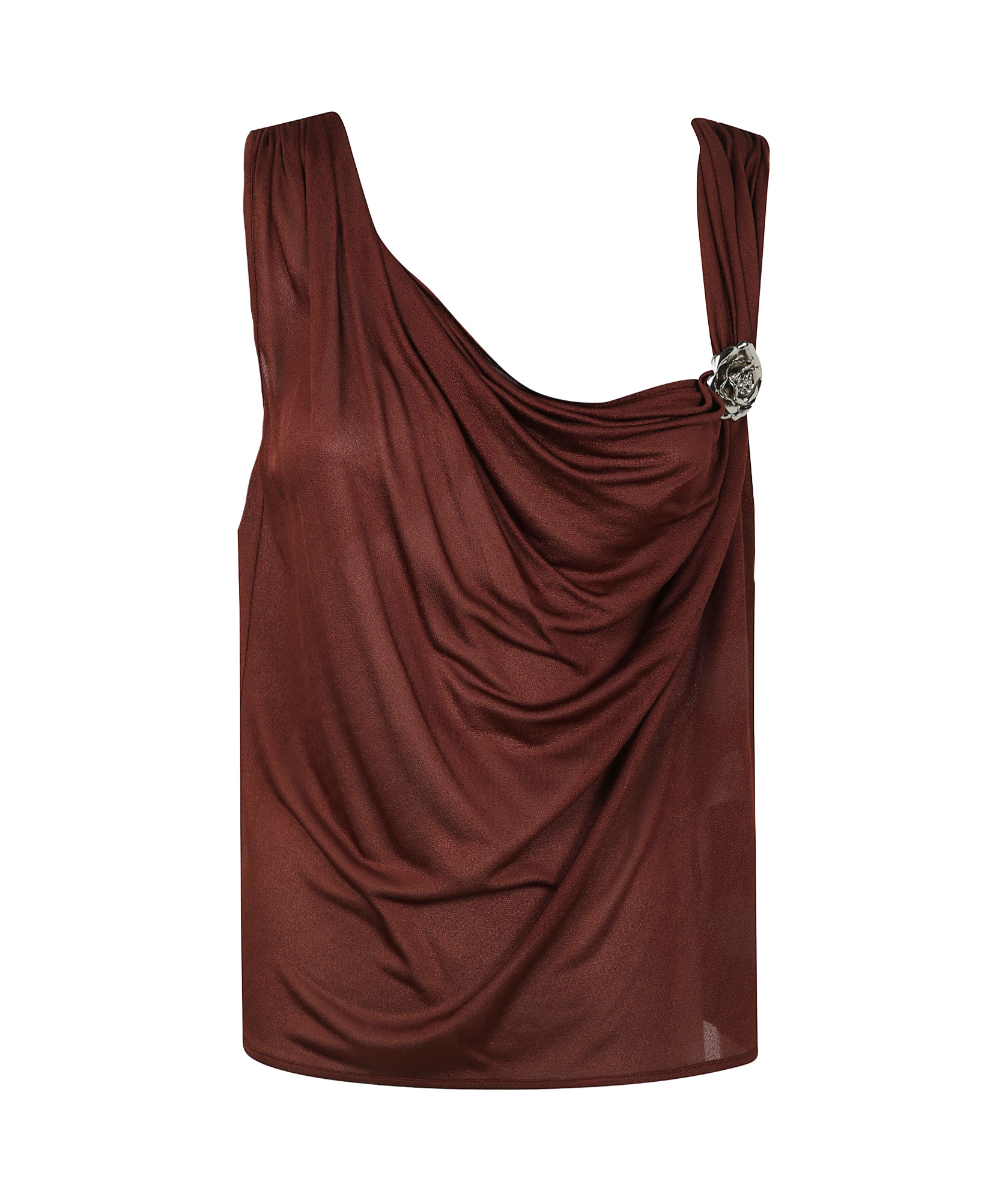 Blumarine Jersey Crepe Top In Sequoia