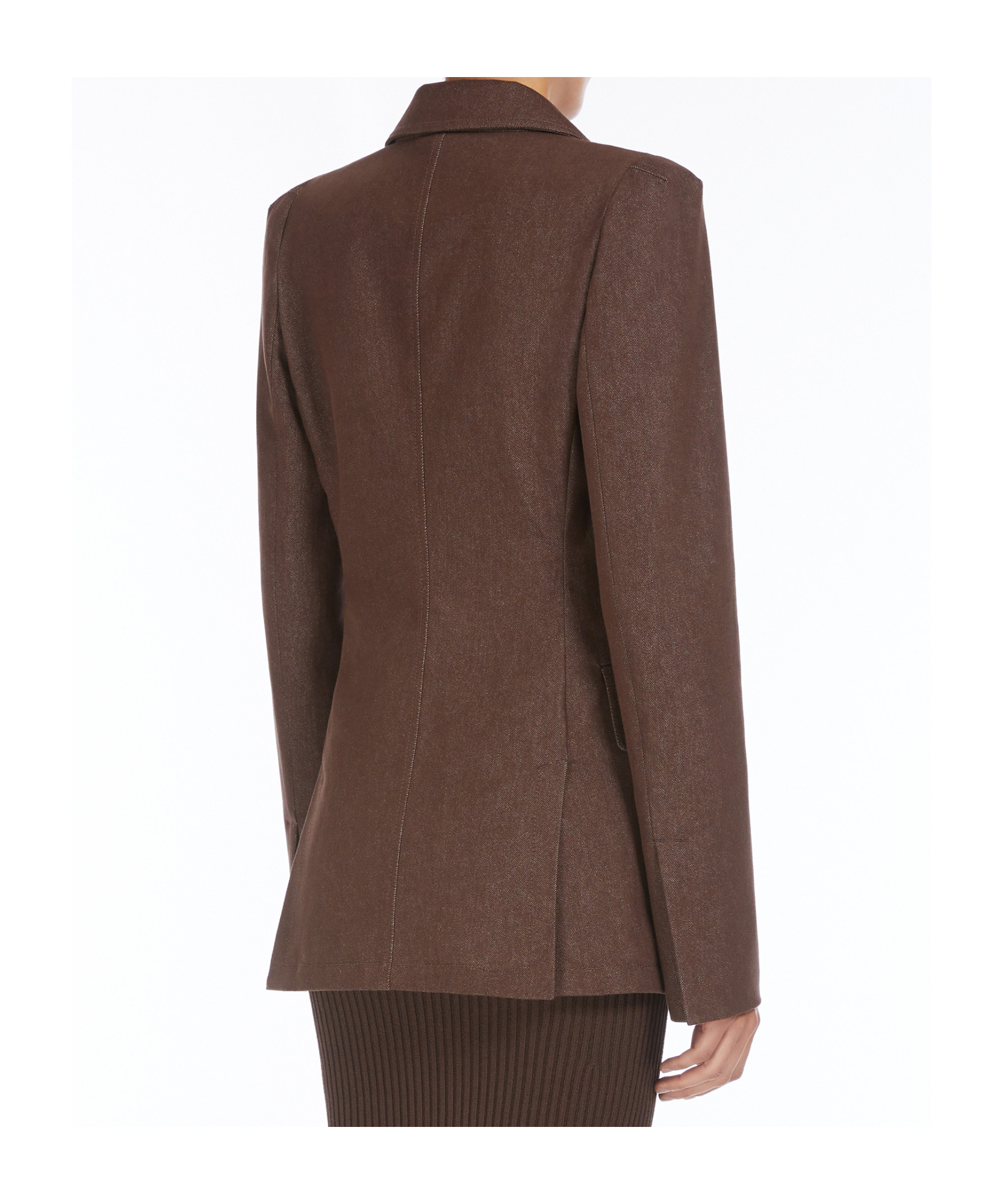 Max Mara Lapel Long-sleeved Suit Coat In Brown