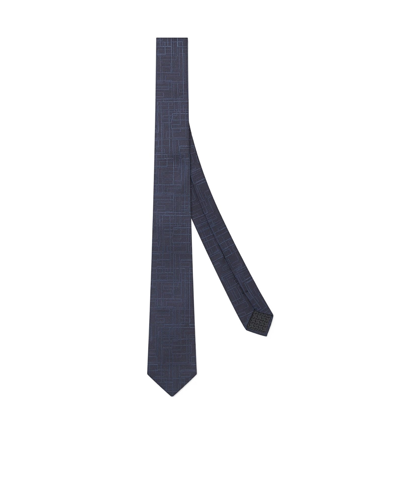 Fendi Blue Ff Silk Tie In Blue