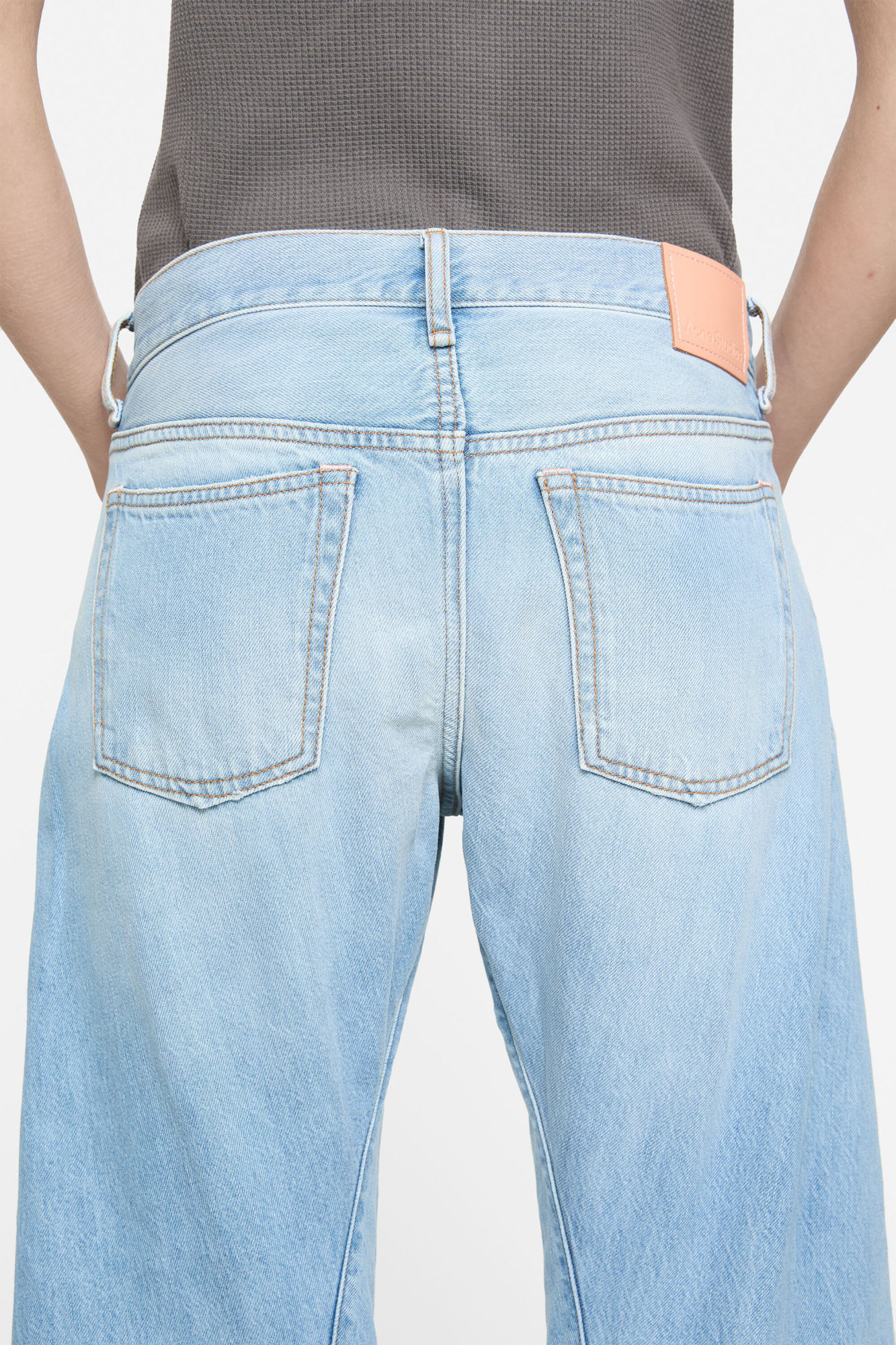Acne Studios Denim Trousers With Belt Loops In Blue