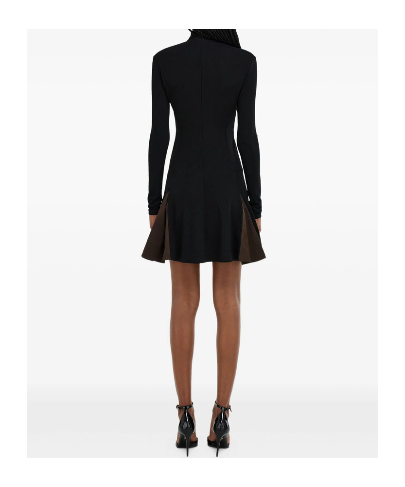 Ferragamo High-neck Mini Dress In Black