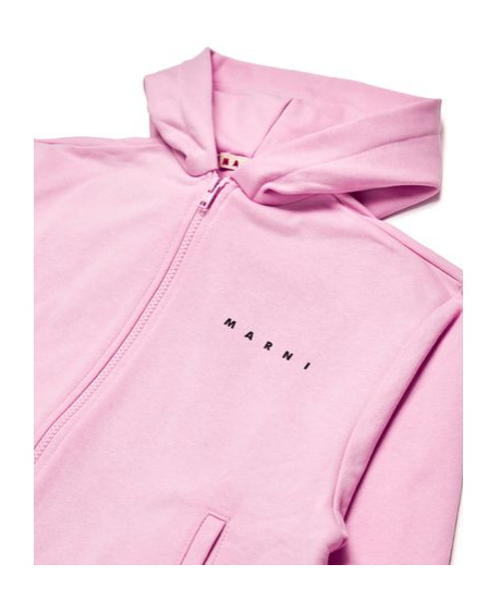 MARNI LOGO-PRINT COTTON ZIP-UP HOODIE 