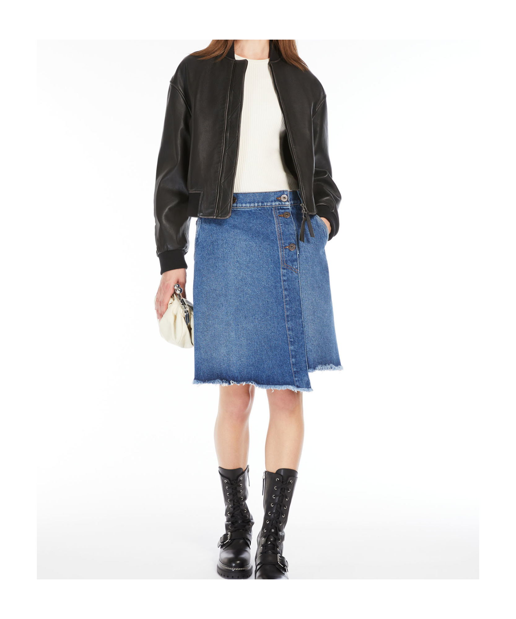 Weekend Max Mara Syntethic Leather Jacket With Zip In Black