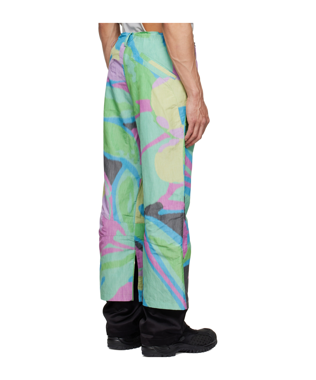Kiko Kostadinov Green Elio Gaiter Trousers In Multi