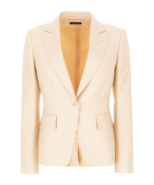 Tom Ford Long-sleeved Suit Coat In Nude