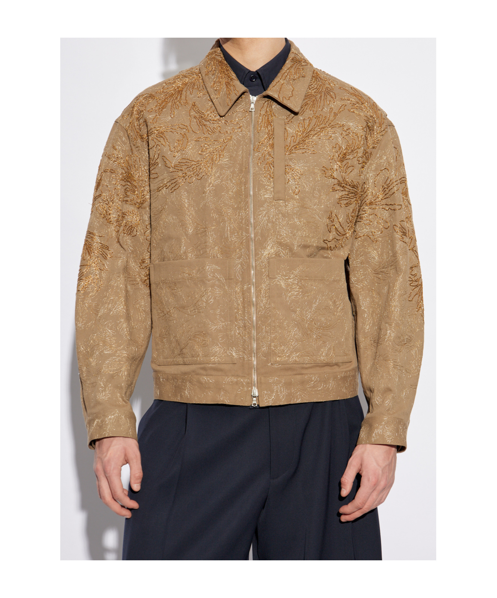 Dries Van Noten Long Sleeve Casual Jacket In Nude