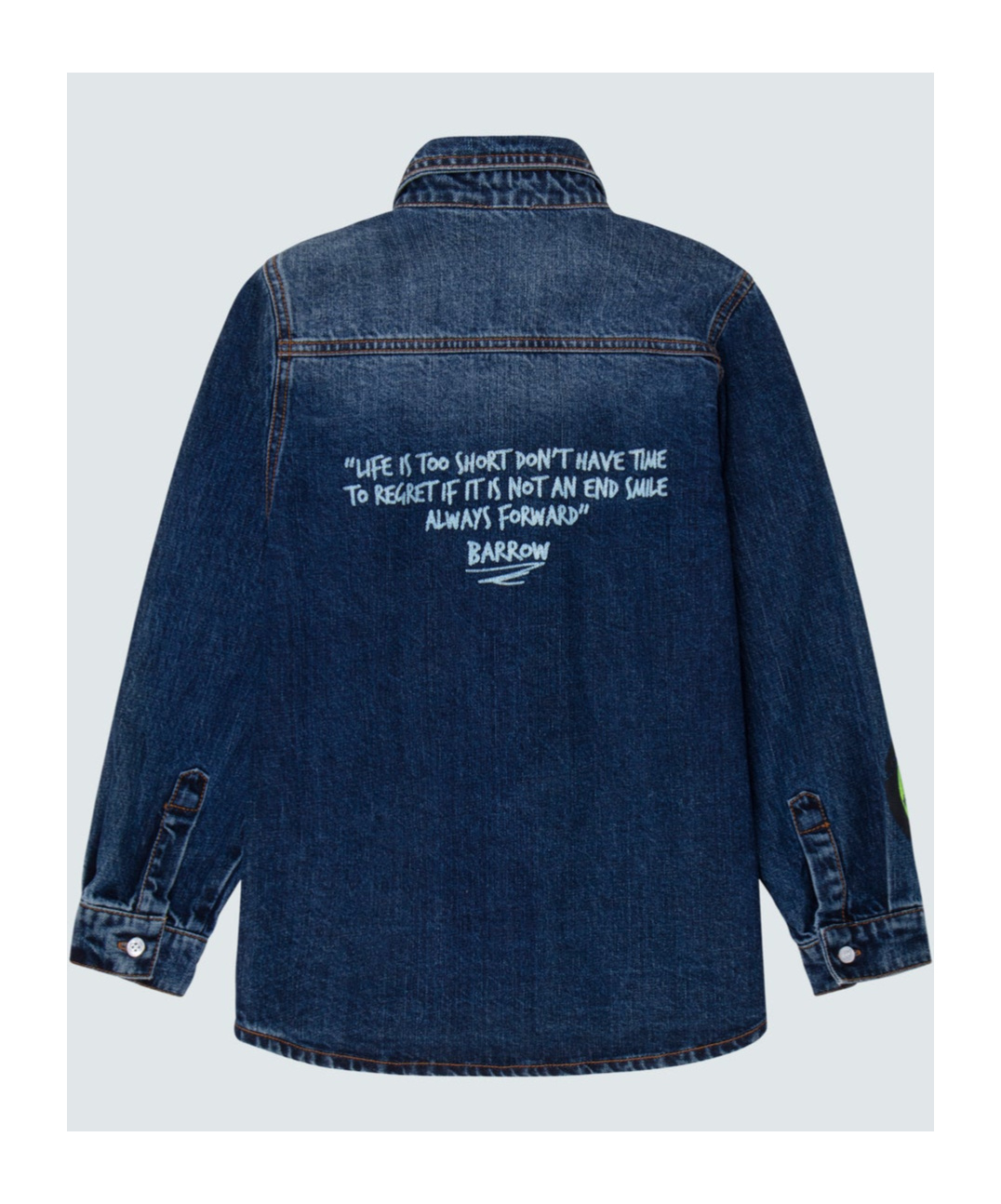 Barrow Logo-print Denim Jacket In Blue