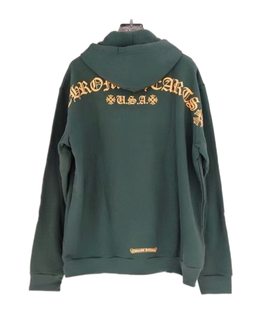 Chrome Hearts Hooded Sweatshirt With Lettering On The Back In Green