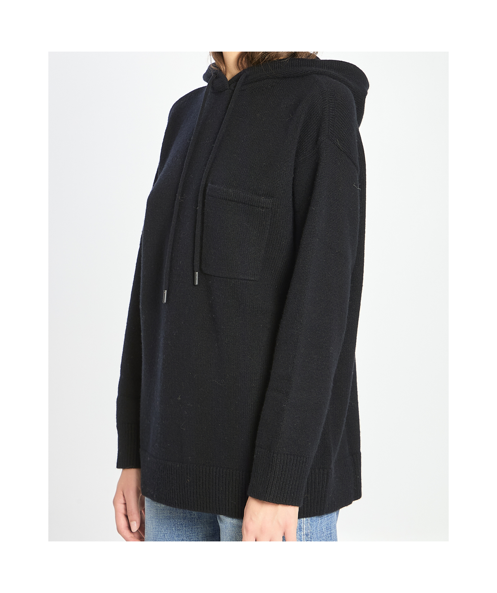 Max Mara Sweatshirt In Wool And Cashmere In Black