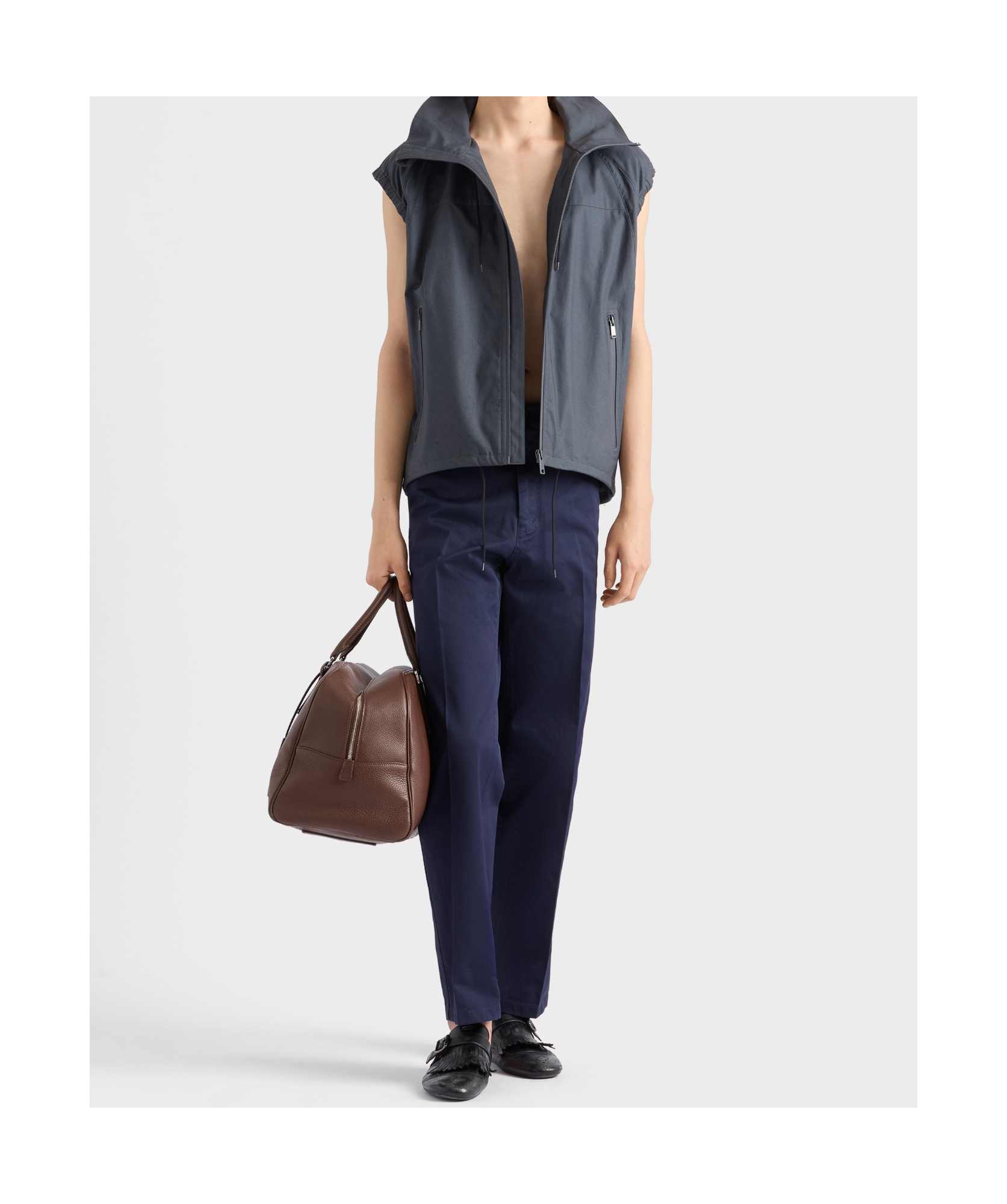 Prada Straight-leg Trousers With Tailored Design In Blue