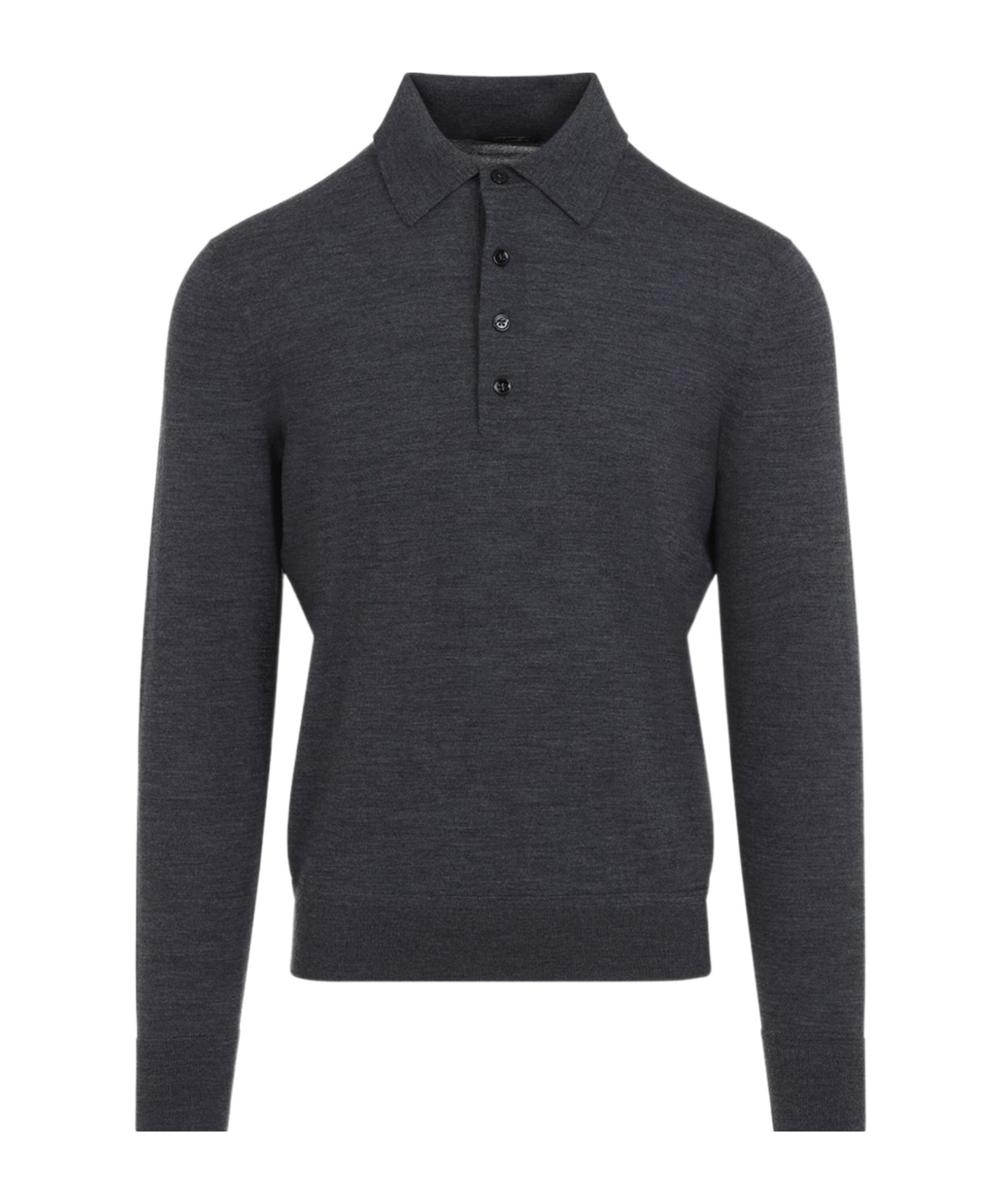 Tom Ford Premium Grey Wool Polo T-shirt In Gray