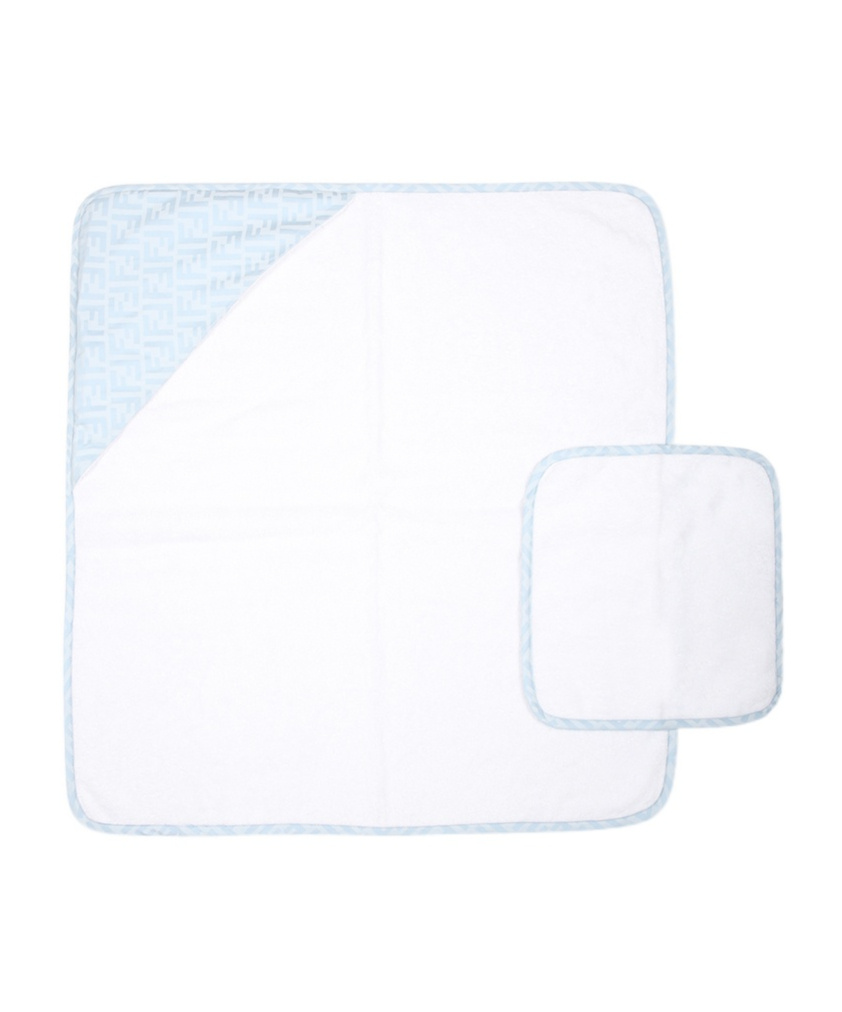 Fendi Double F Pattern Bathrobe And Towel Set In White