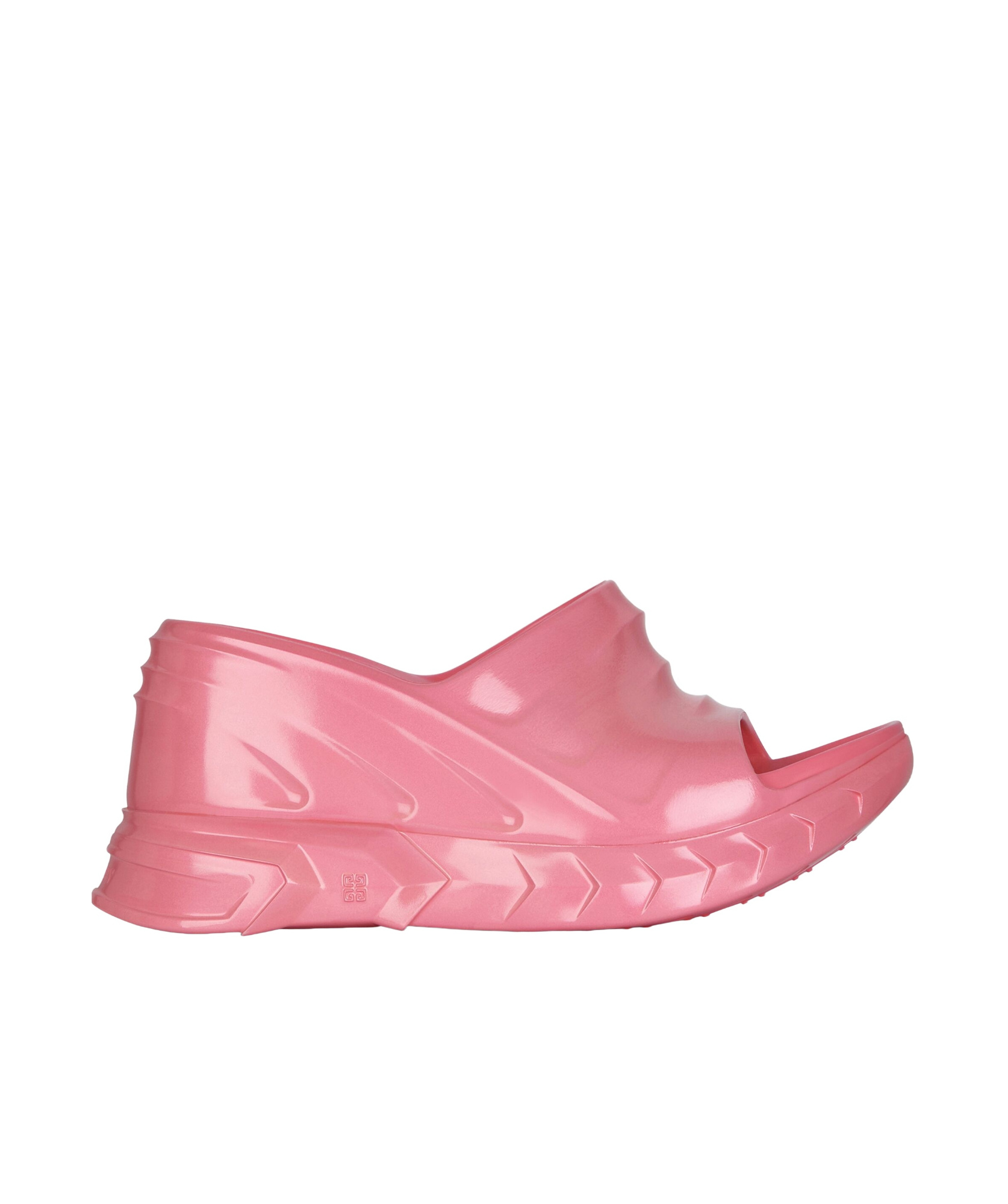 Givenchy Marshmallow Wedge Sandals In Iridescent Rubber In Pink