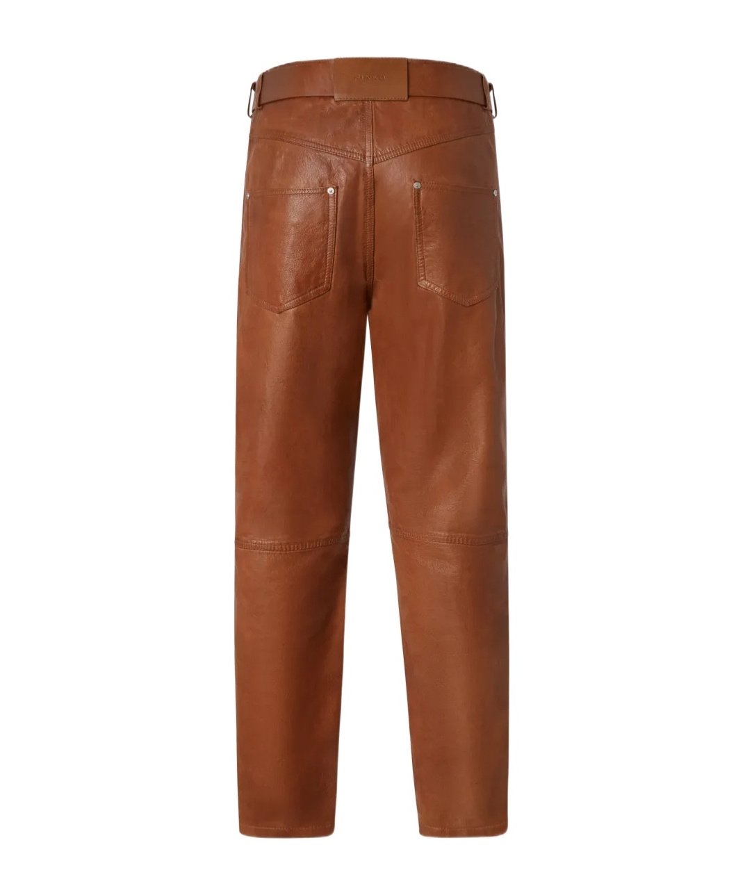 Pinko Leather Trousers With Belt In Brown