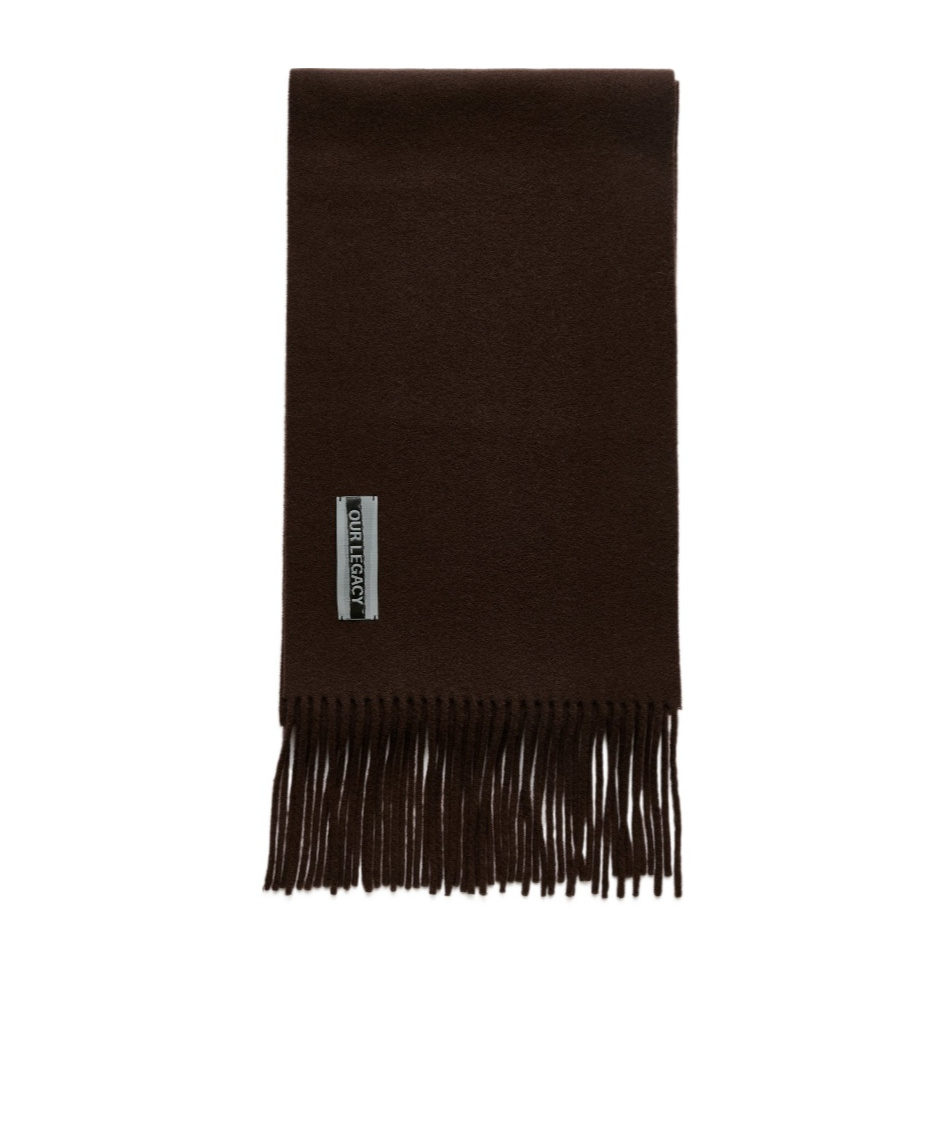 Our Legacy Estate Scarf Espresso Double Wool In Brown