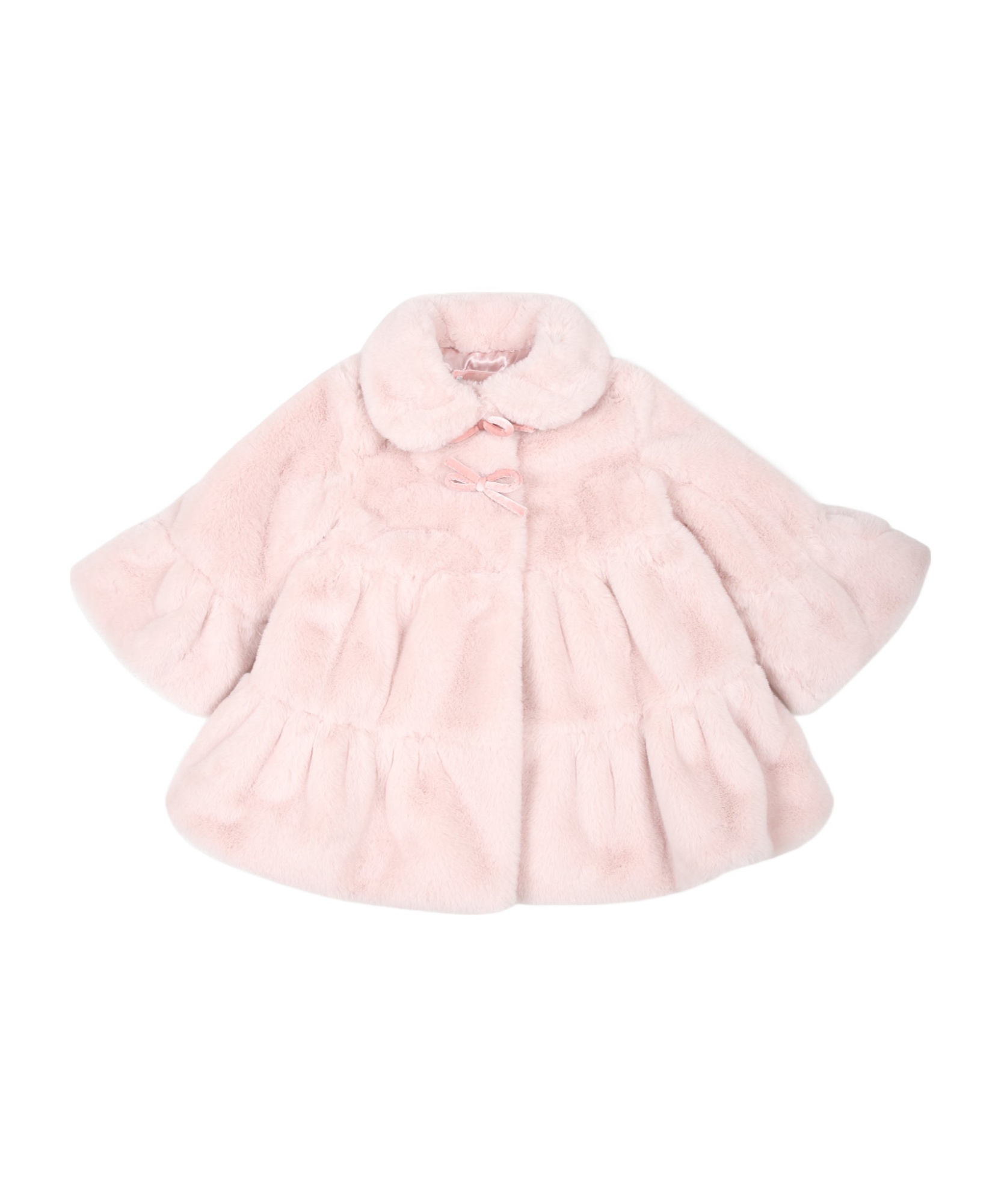 Monnalisa Flared Faux-fur Coat In Pink
