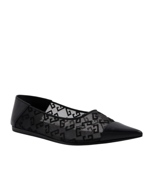Givenchy Mesh Pointed Ballerina Shoes In Black