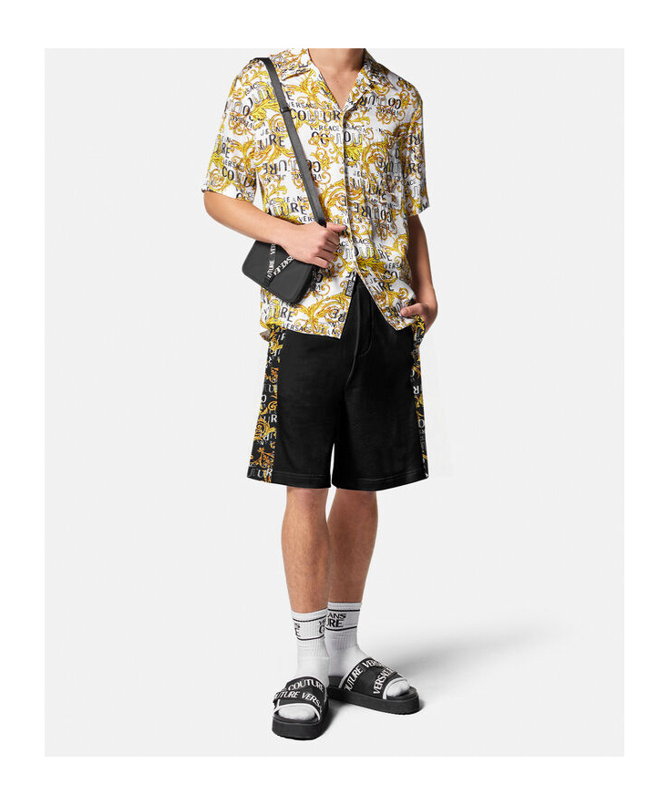 Versace Elastic Waist Shorts In Black