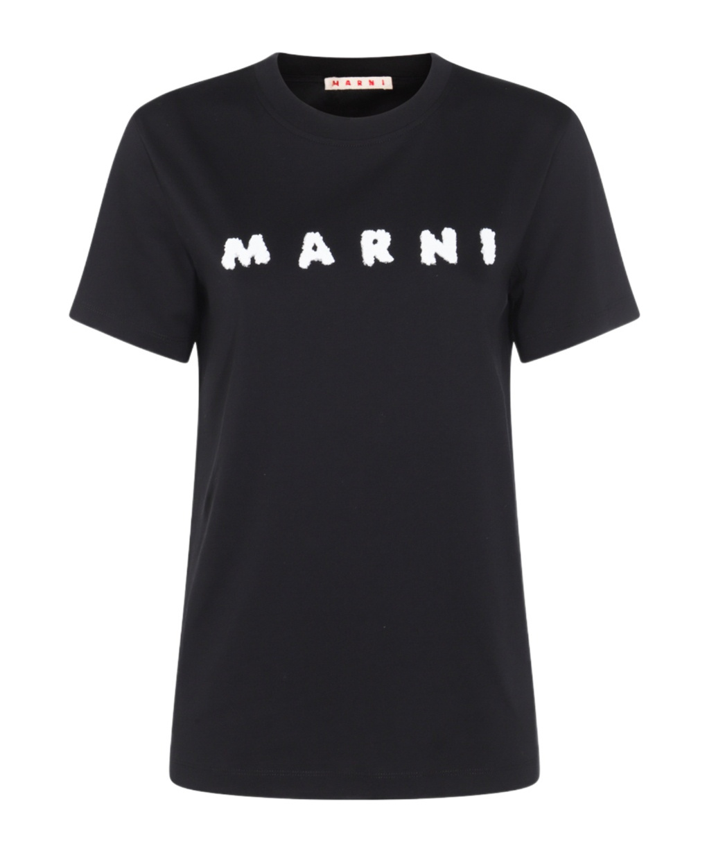 Marni Contrast Logo Crew Neck T-shirt