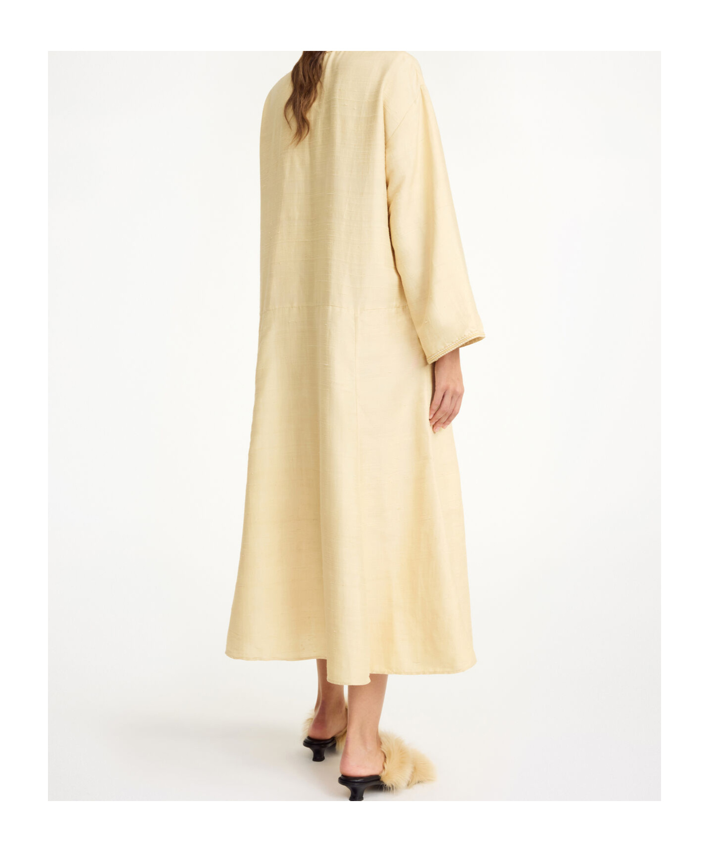 By Malene Birger Cicelia Rosette-detailed Silk Maxi Dress In Nude