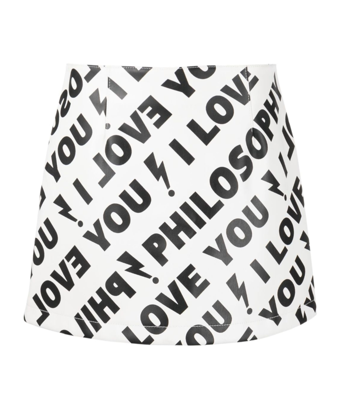Philosophy Di Lorenzo Serafini Stunning White All Over Print Mini Skirt For Women In Yellow