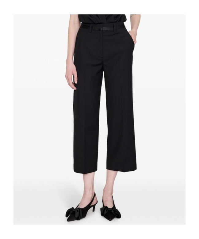 ANINE BING BELT-LOOP CASUAL PANTS