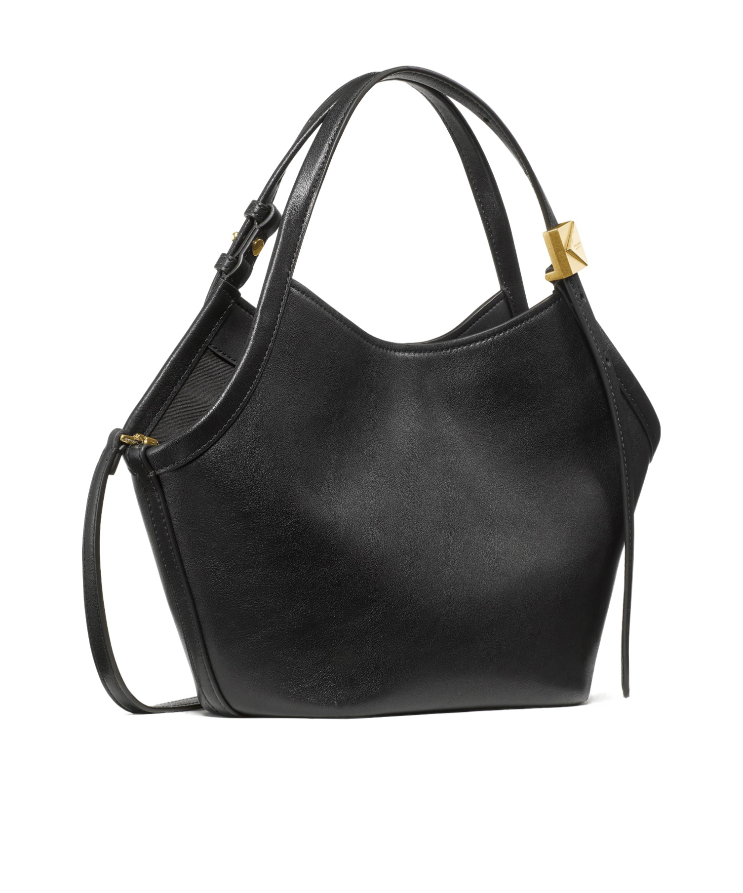 Kate Spade New York Small Deco Fine Grain Leather Tulip Top Handle Bag In Black