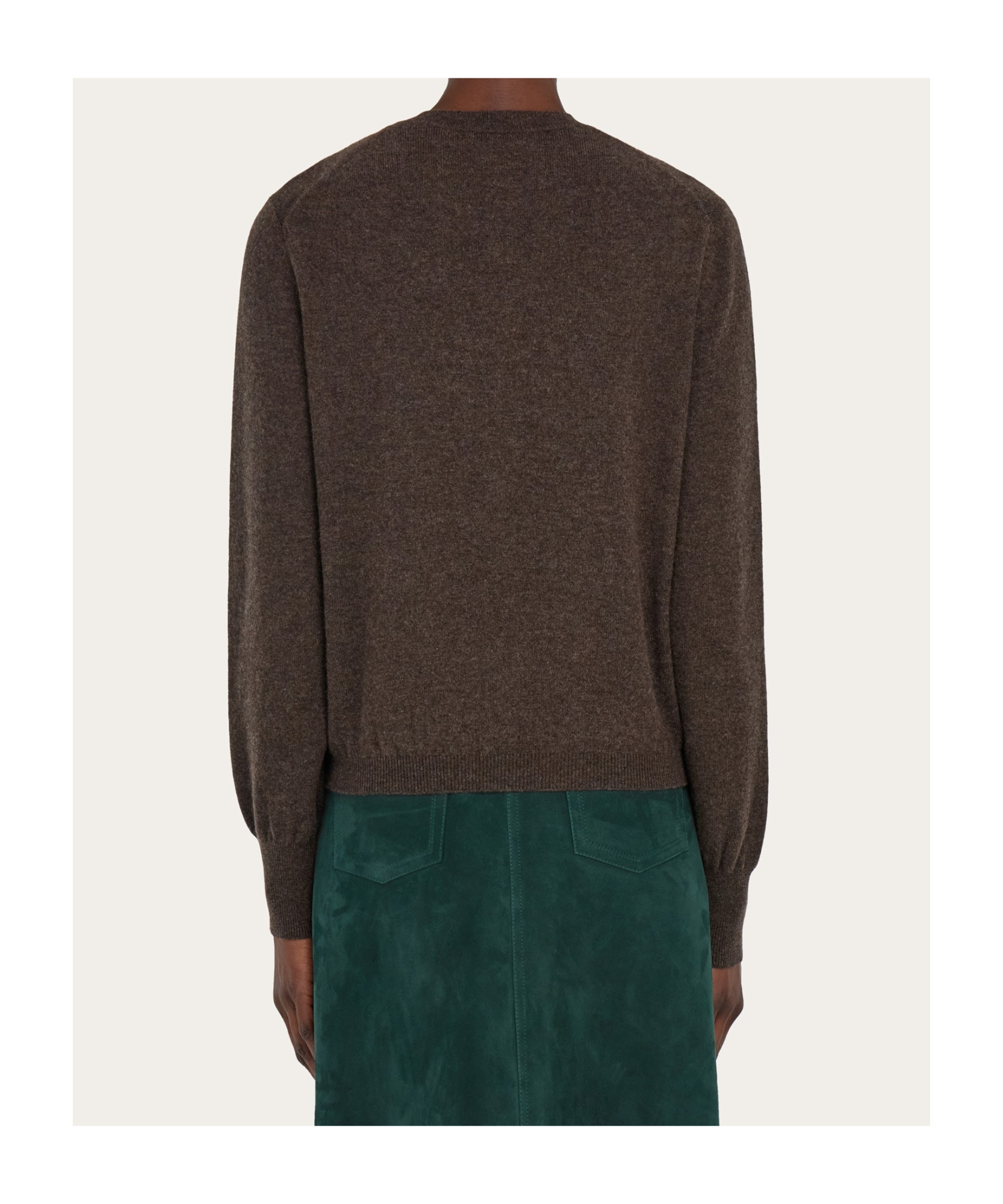 Ferragamo Crew Neck Wool Blend Cardigan