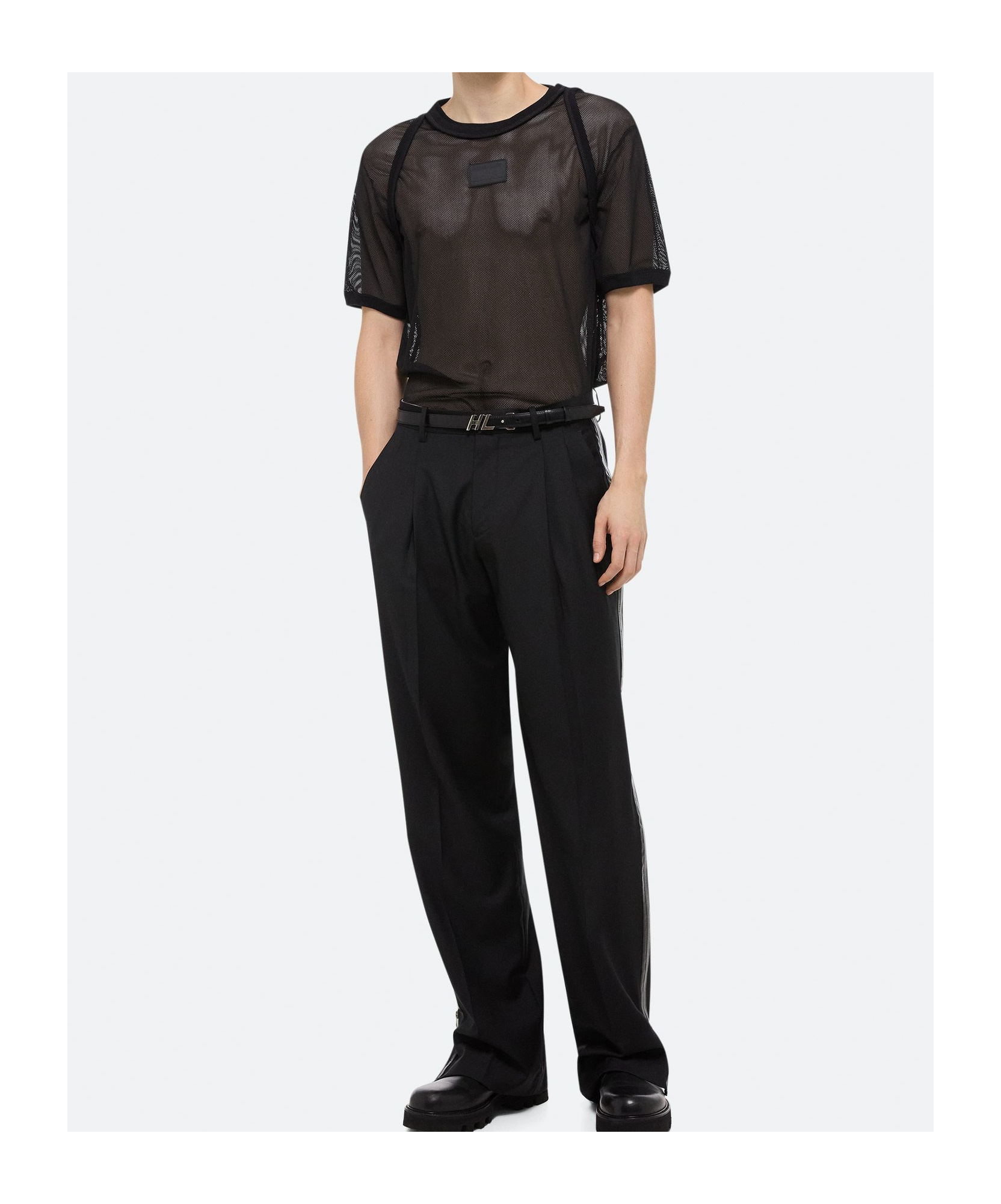 HELMUT LANG MESH LOGO TEE 