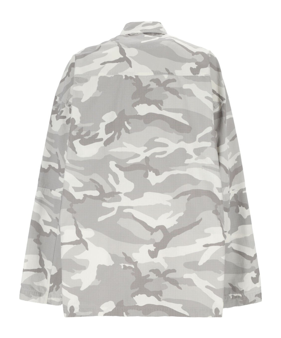 Balenciaga Men Printed Cotton Shirt In Gray