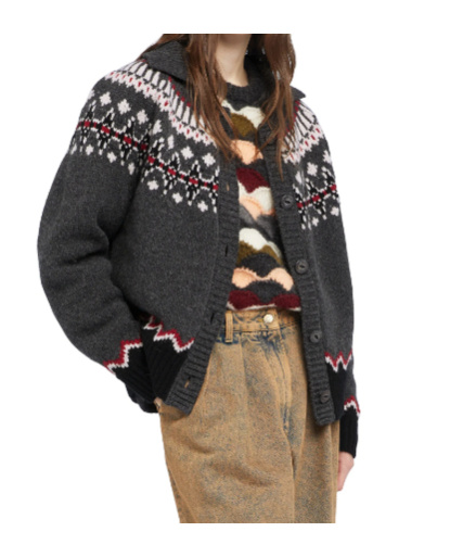 Alanui Sweet Winter Cardigan Mit Fair-isle-muster In Gray