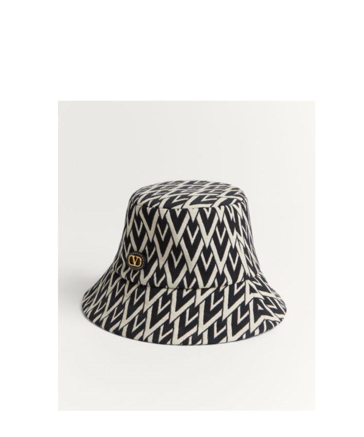 Valentino Toute La V Wool Bucket Hat In Black