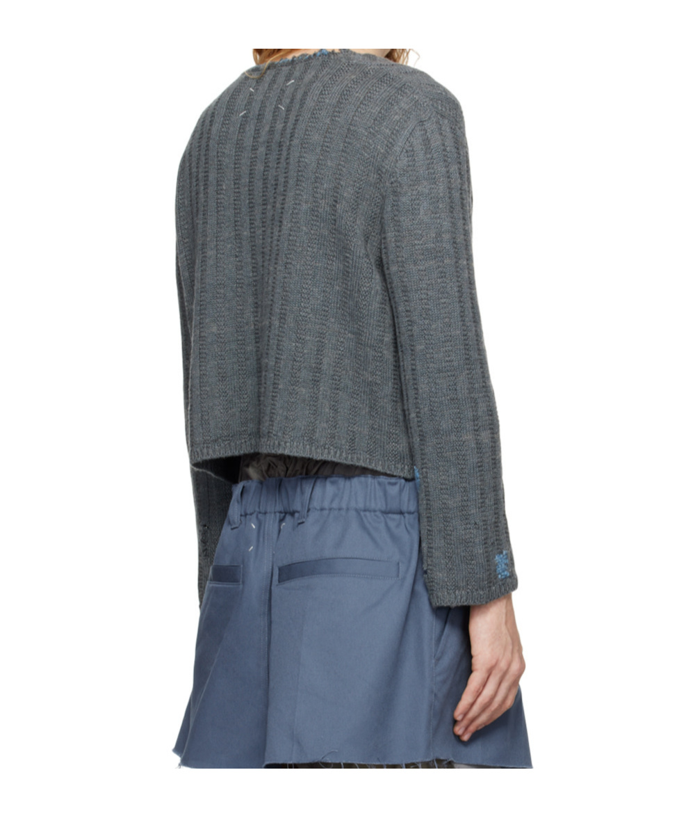 Maison Margiela Gray Handcrafted Cardigan In Gray