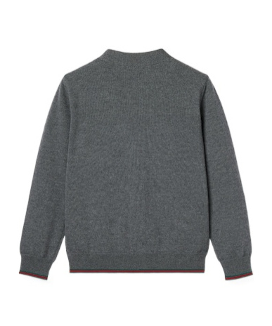 Gucci Children's Wool Cardigan With Web In Gray